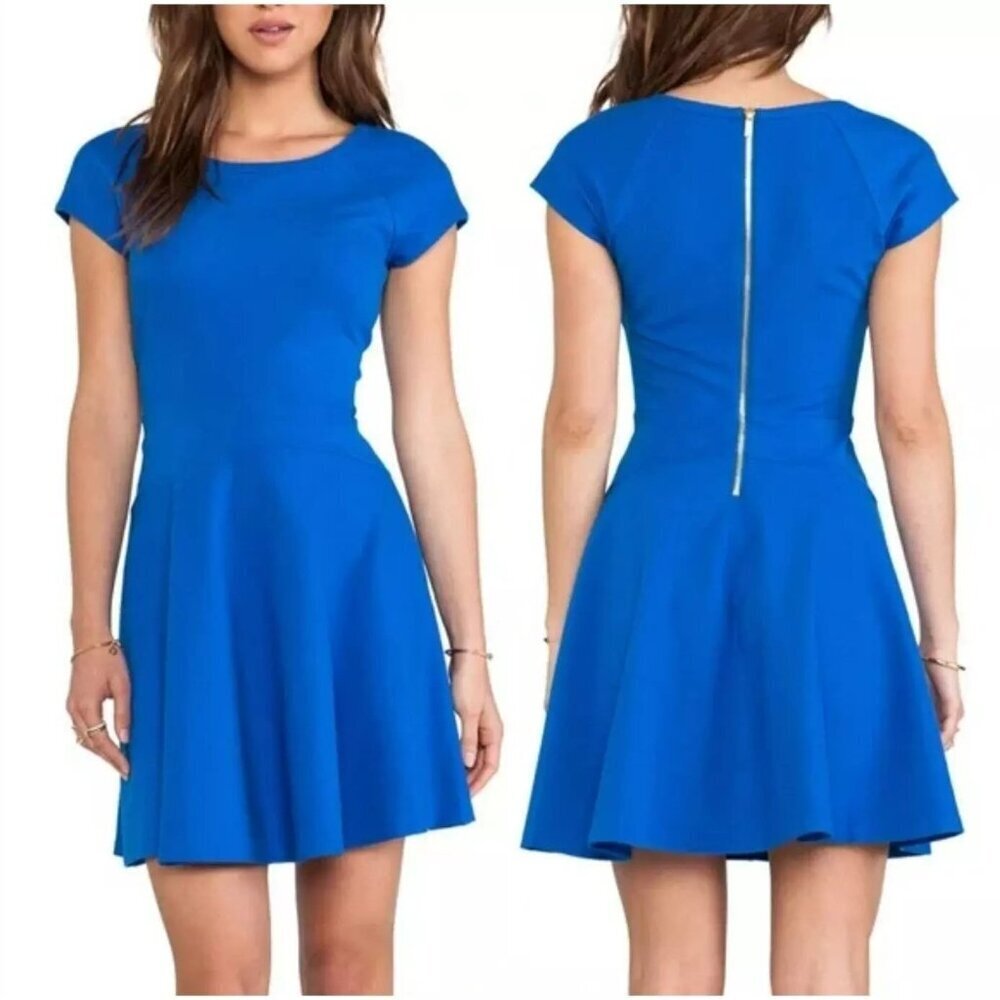 Diane von Furstenberg DVF Size 2 Delyse Full Skirt Mini Dress A-Line Cobalt